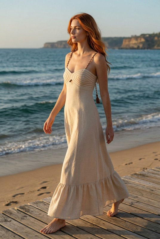 Thumbnail: Daphne Corset Braided Strap Maxi Dress