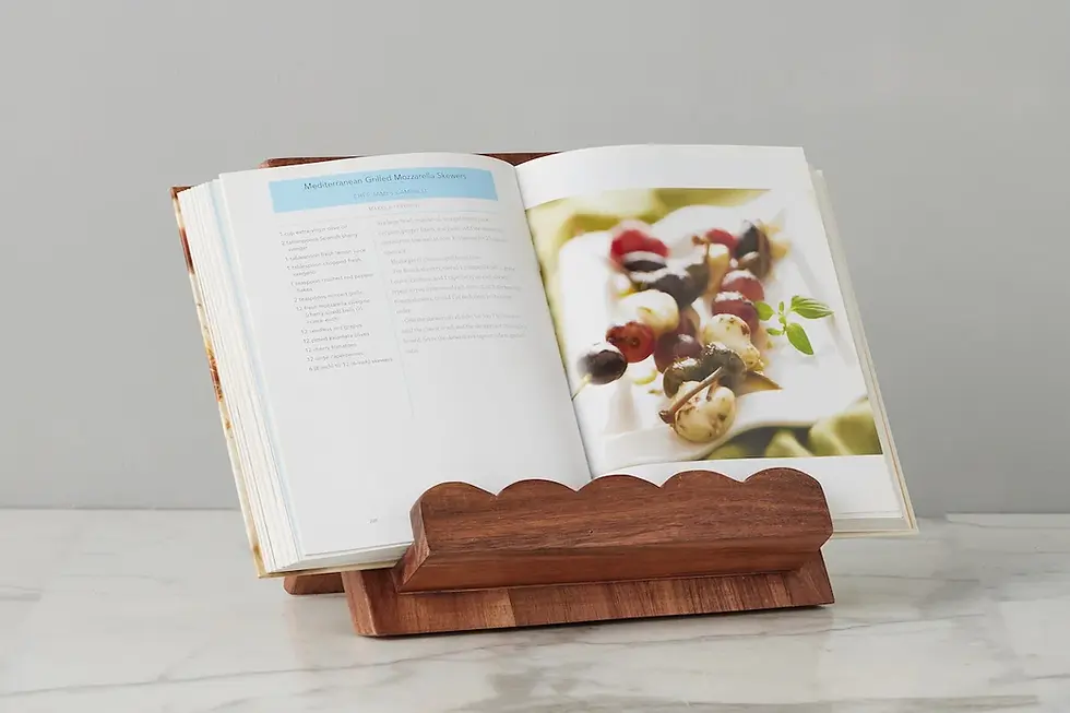 Thumbnail: Scalloped Wood Book Stand, Natural