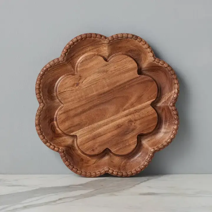 Medium Scalloped Vintage English Bread Board