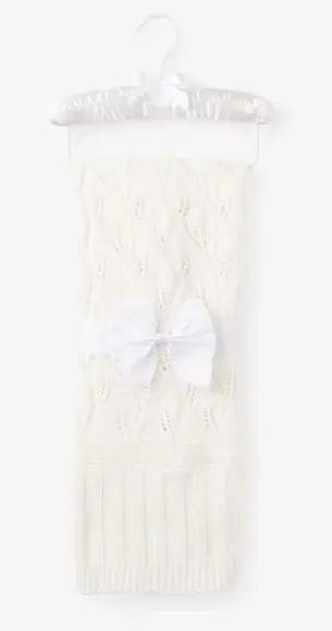 Thumbnail: White Christening Shawl Heirloom Baby Blanket 38" x 44"