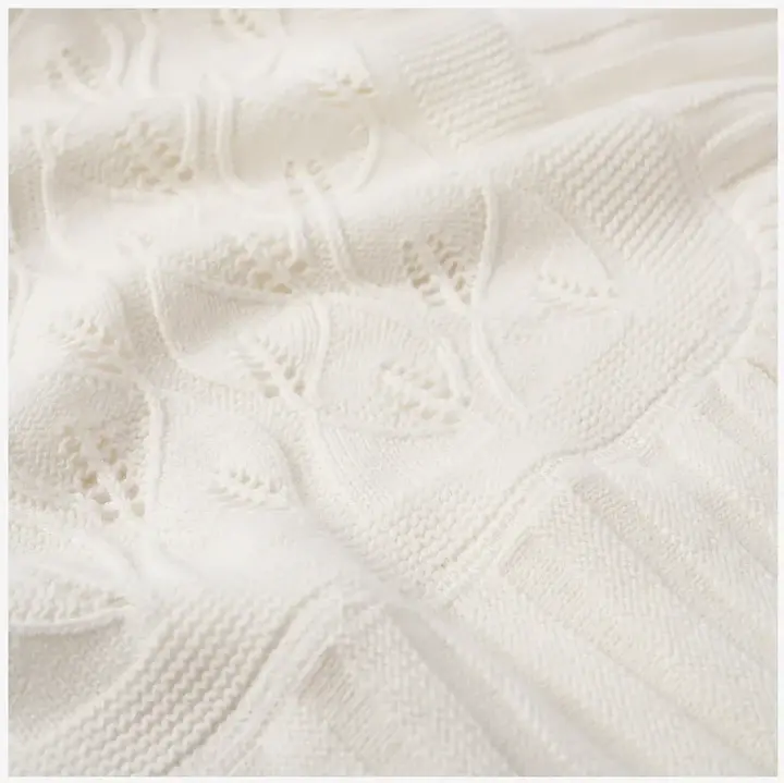 Thumbnail: White Christening Shawl Heirloom Baby Blanket 38" x 44"