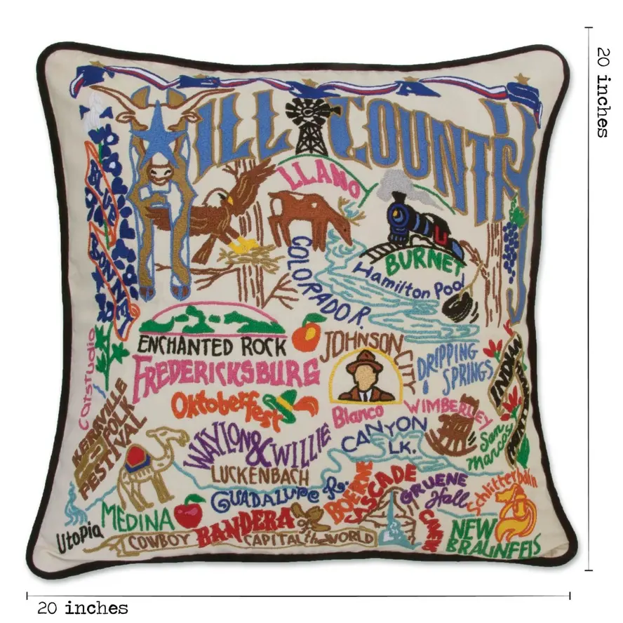Thumbnail: Hill Country Hand-Embroidered Pillow