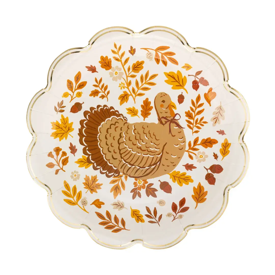 Turkey Foliage Paper Plates