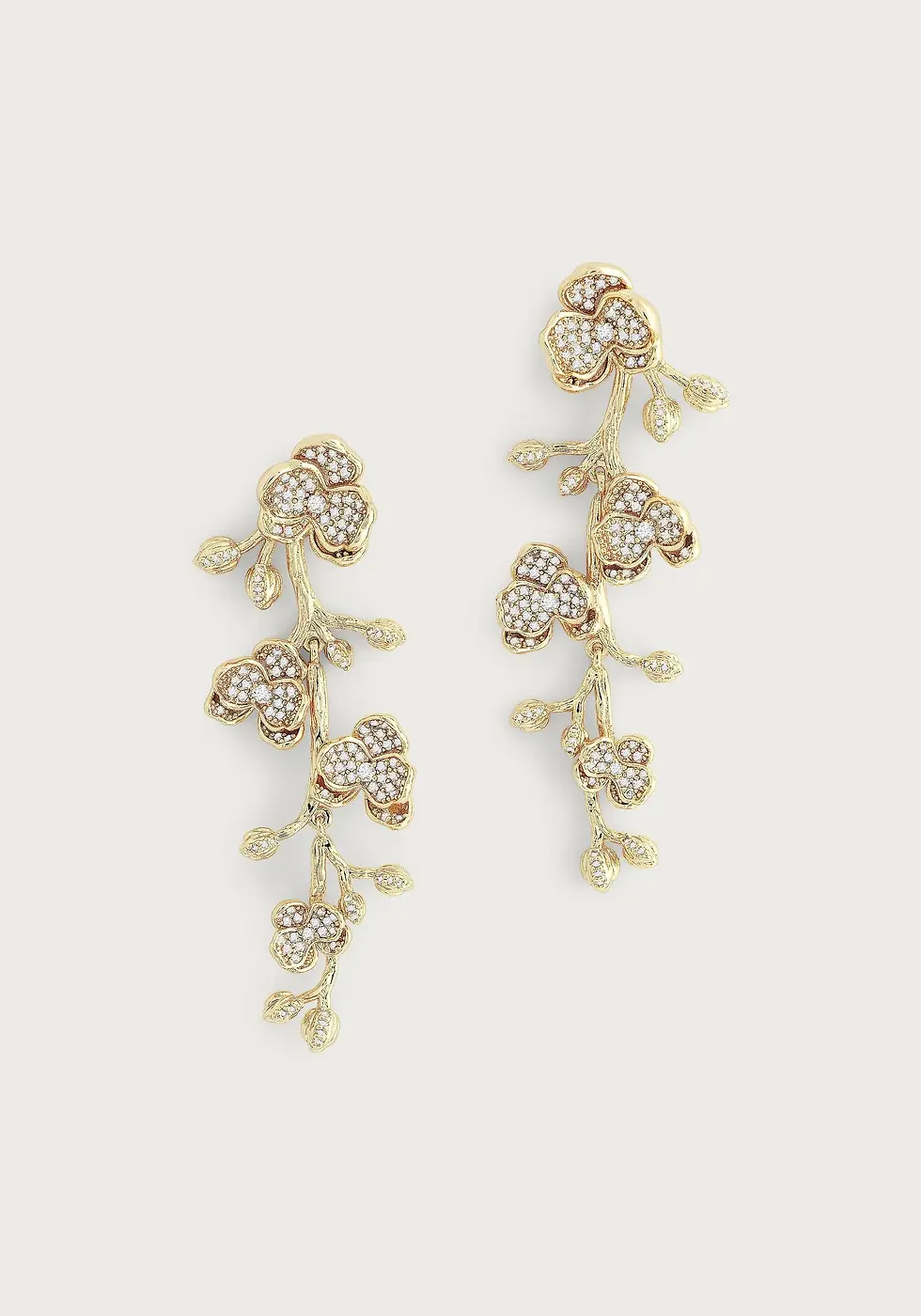 Thumbnail: Orchid White Pave Dangle Earrings