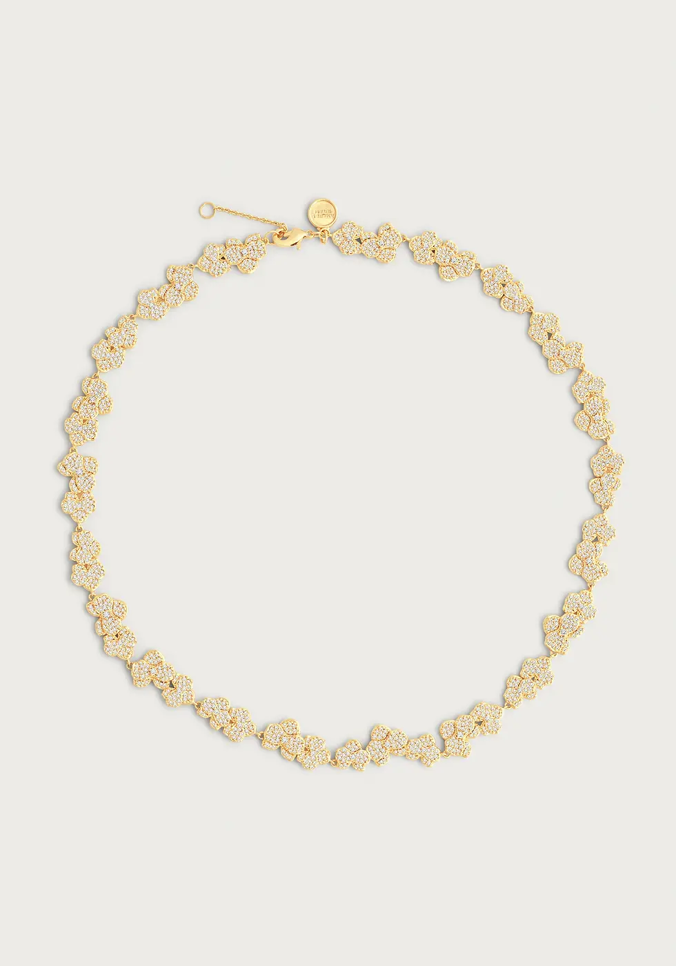 Thumbnail: Gold White Pave Orchid Necklace