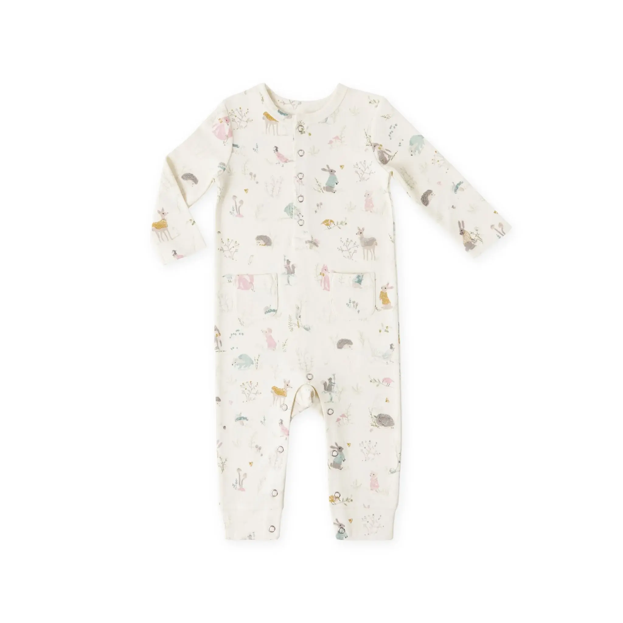 Forest Fable Henley Patch Pocket Romper