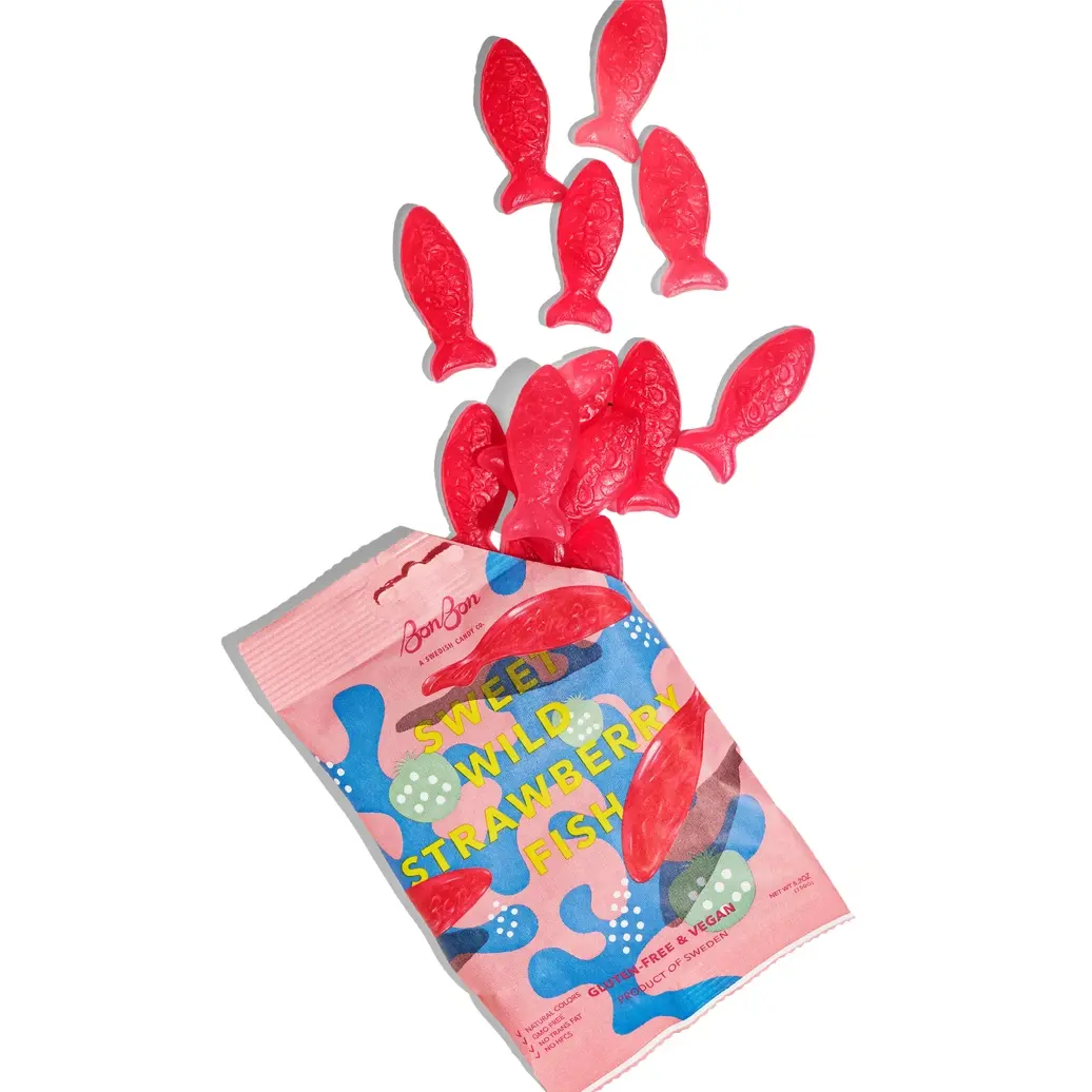 Sweet Wild Strawberry Swedish Fish Candy 5.2oz