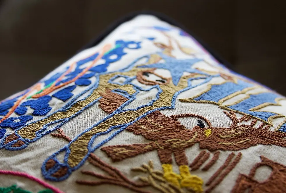 Thumbnail: Hill Country Hand-Embroidered Pillow