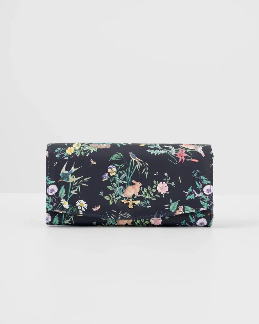 Wonderland Running Bunny Navy Large Wallet