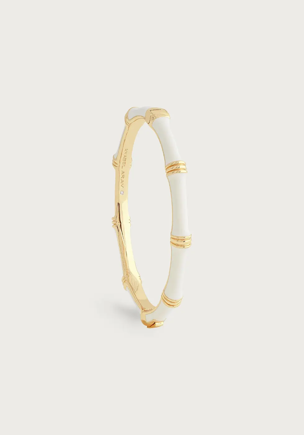 Thumbnail: Crème Enamel Bamboo Hinge Bangle
