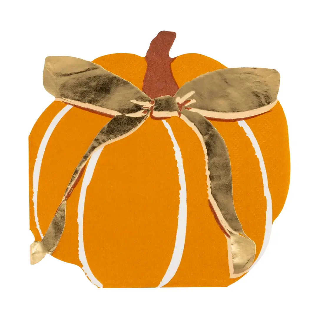Harvest Pumpkin Shaped Paper Napkins