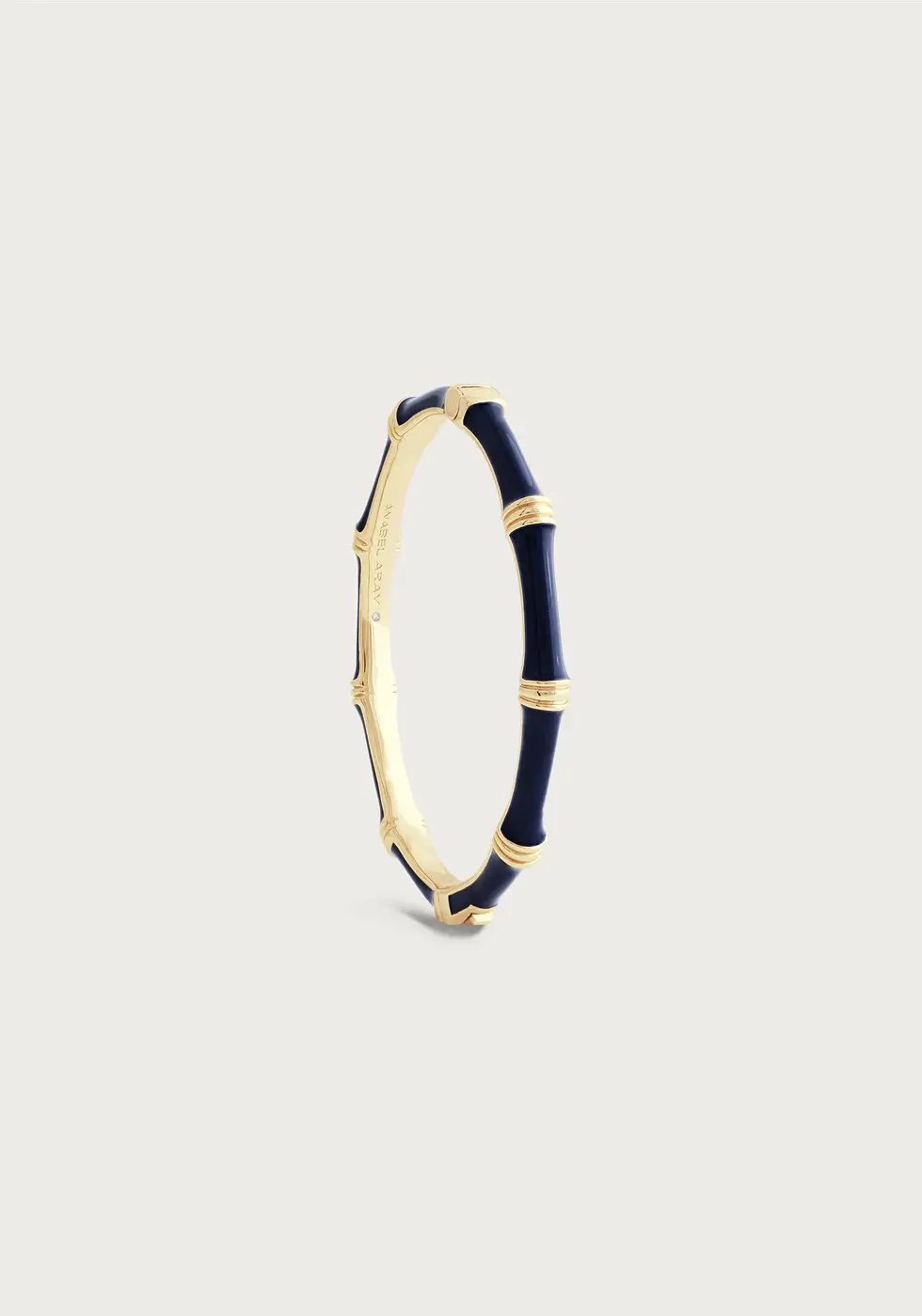 Thumbnail: Atlantic Navy Blue Enamel Bamboo Hinge Bangle