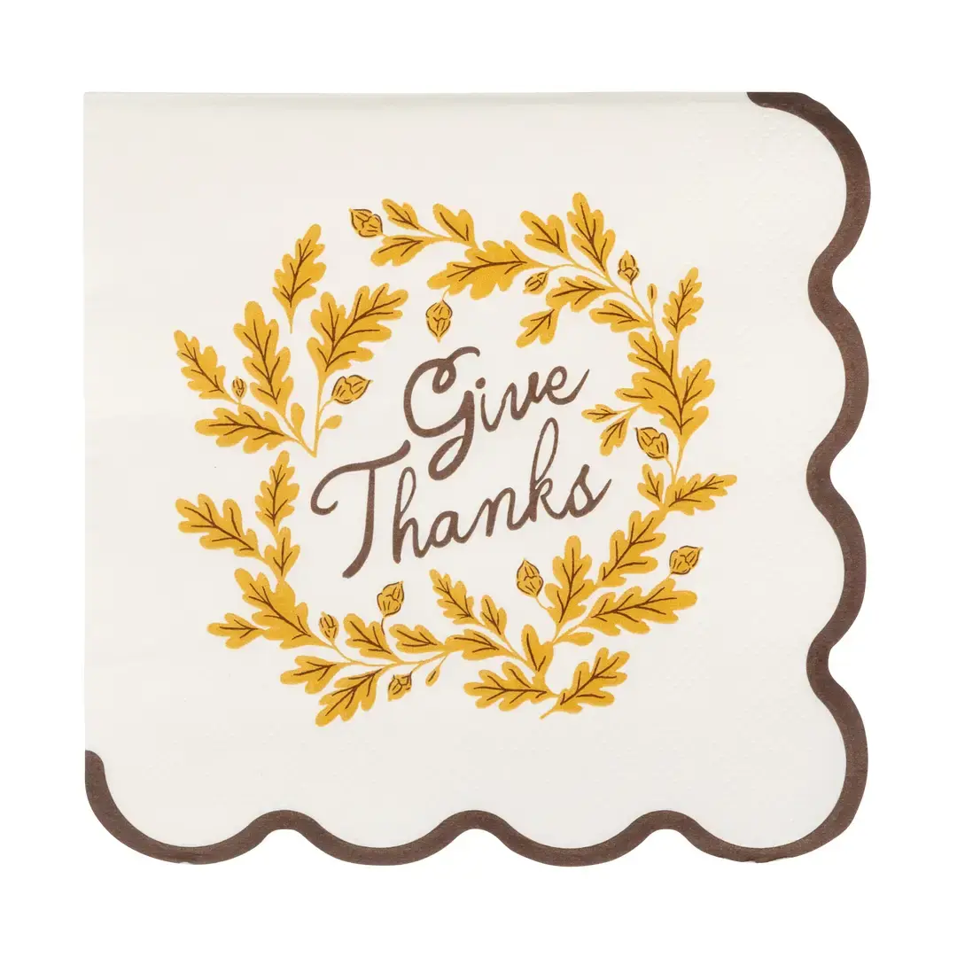 Give Thanks Cocktail Paper Napkins