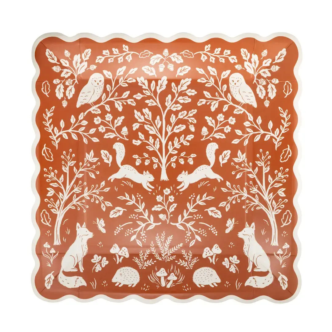 Acorn Grove Square Paper Plates