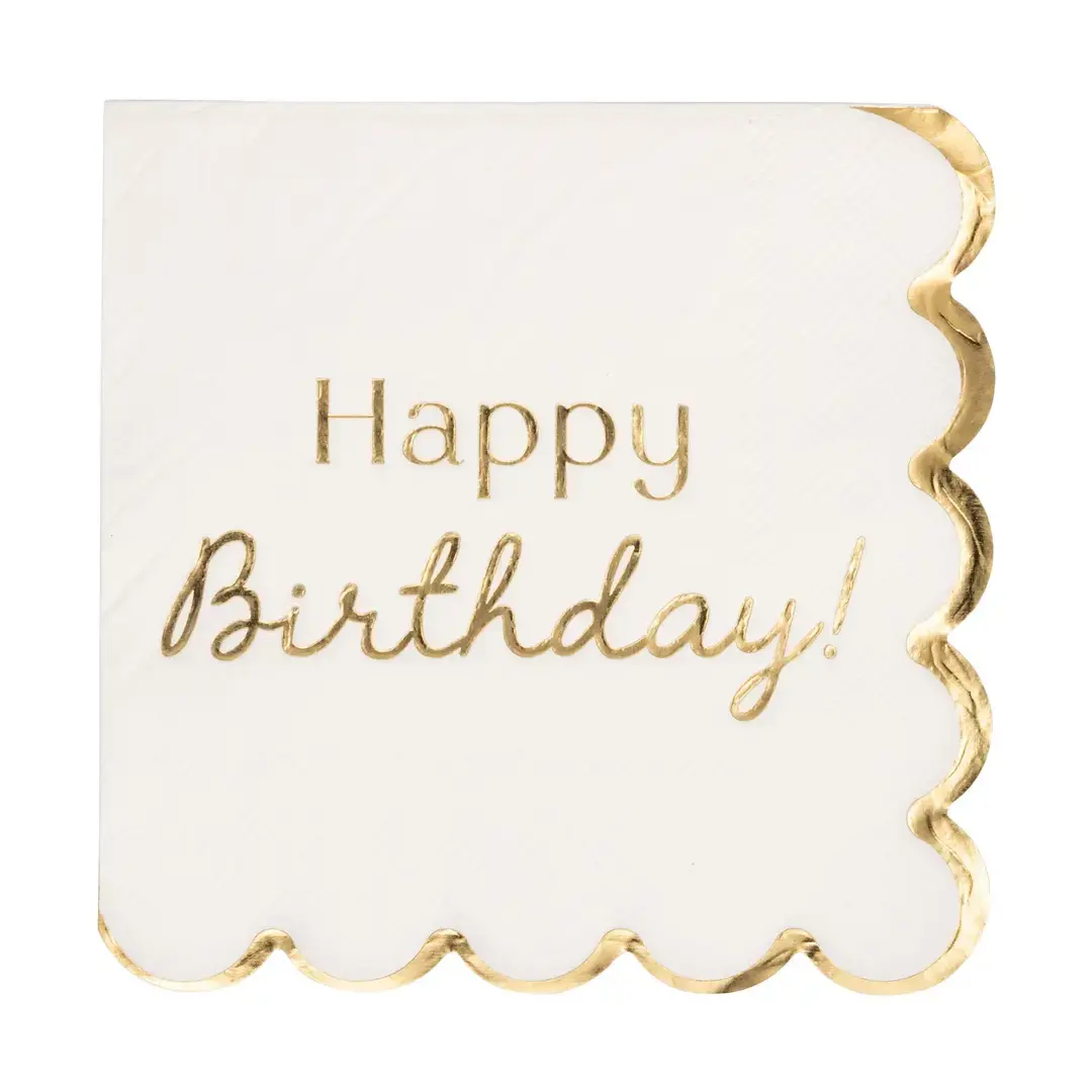 Foil Birthday Cocktail Napkin