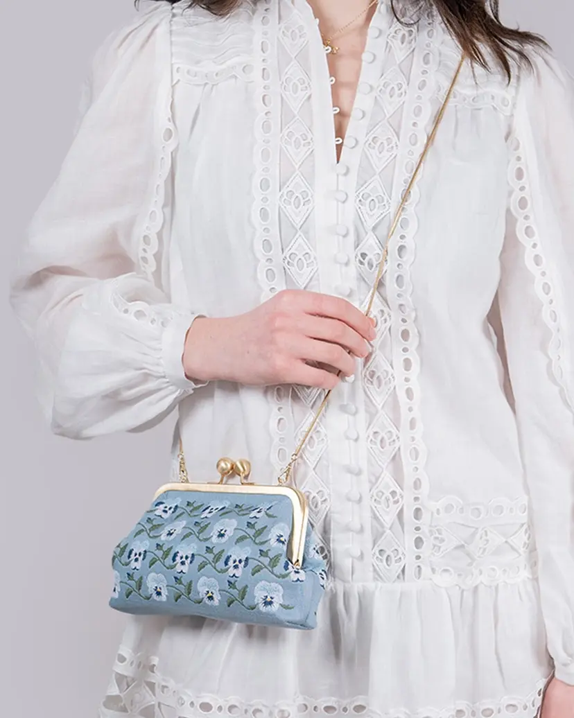 Thumbnail: Pansy Blue Victoriana Clutch