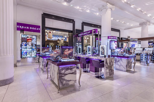 In-store visual merchandising and retail display for Urban Decay Cosmetics