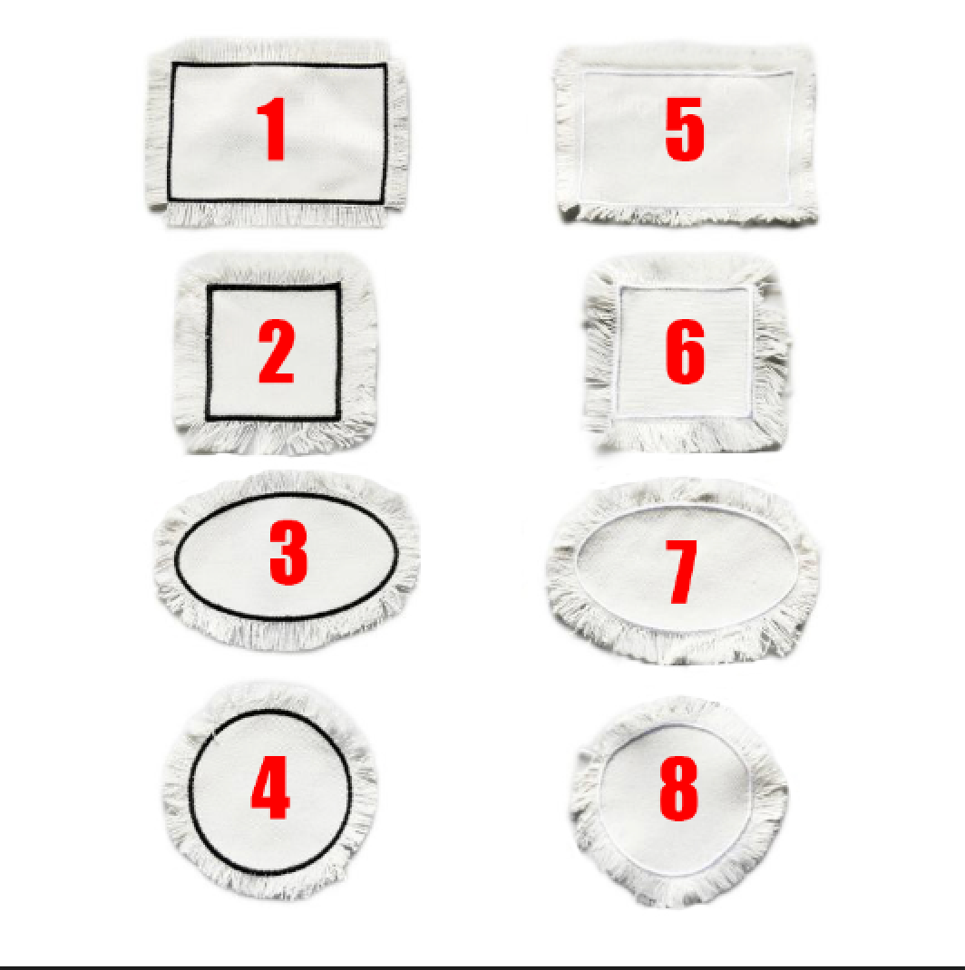 Sublimation Hat Patches Blanks with Stitching