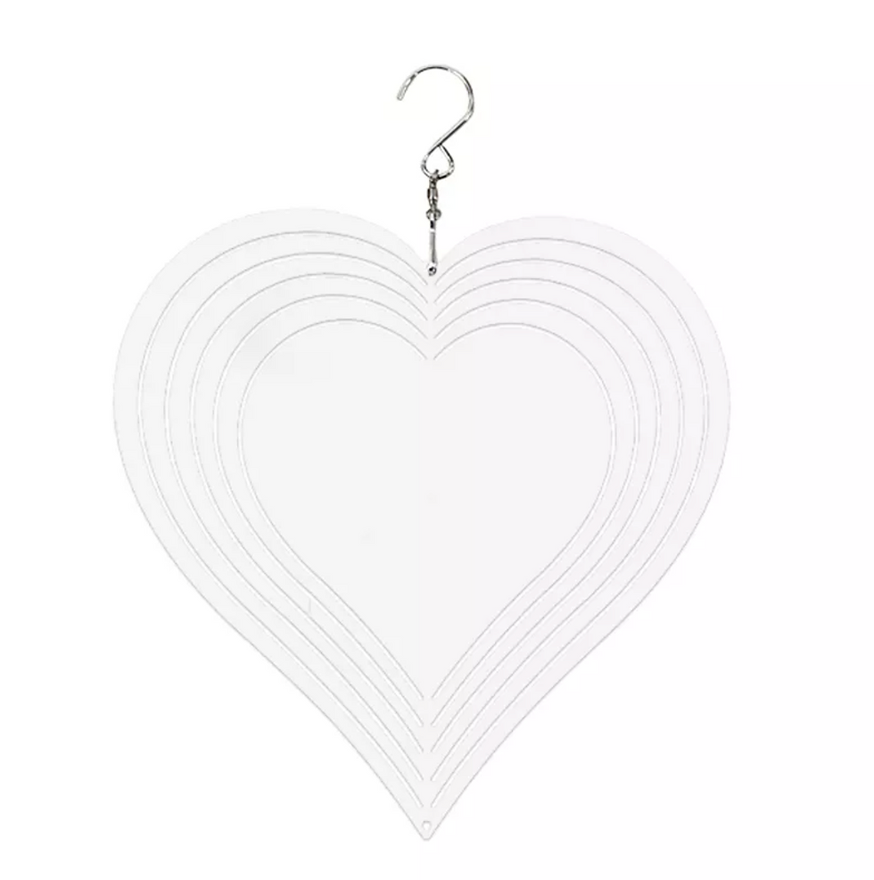 Miniatura: 10inch Aluminum Heart Sublimation Wind Spinner