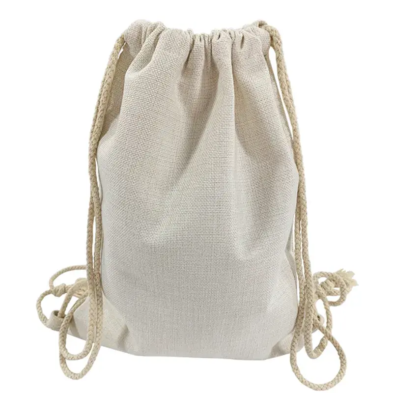 Miniatura: Linen Sublimation Drawstring Backpack