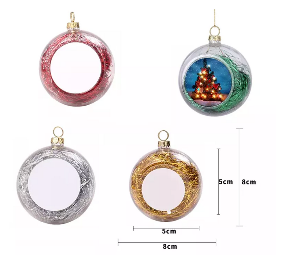 Miniatura: Plastic Christmas Ball Sublimation Blank Christmas 3in