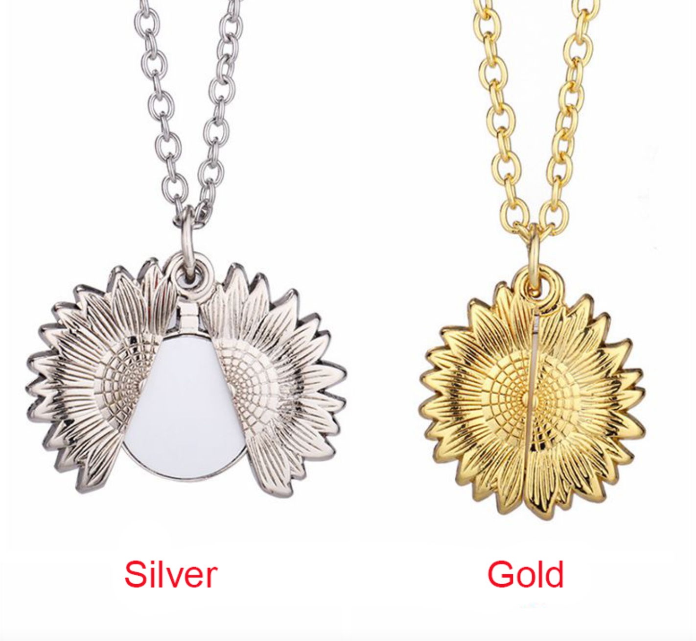 Sunflower Pendant Sublimation Necklaces