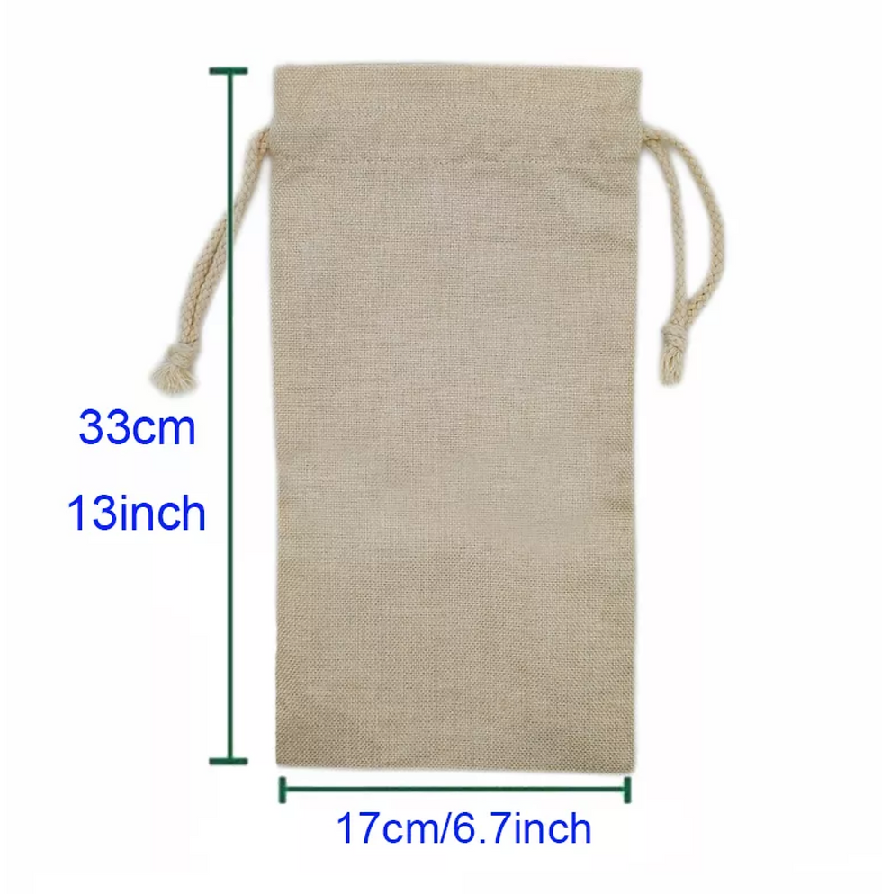 Miniatura: Drawstring Linen Gift Bags Sublimation