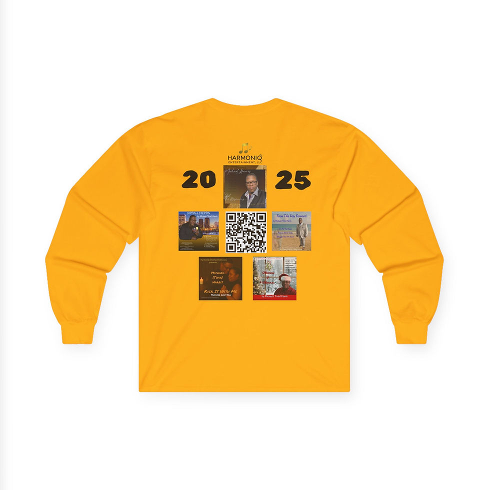 Thumbnail: Harlym Blue'Z Tribute Long Sleeve Tee — Michael Harris Music QR Collage
