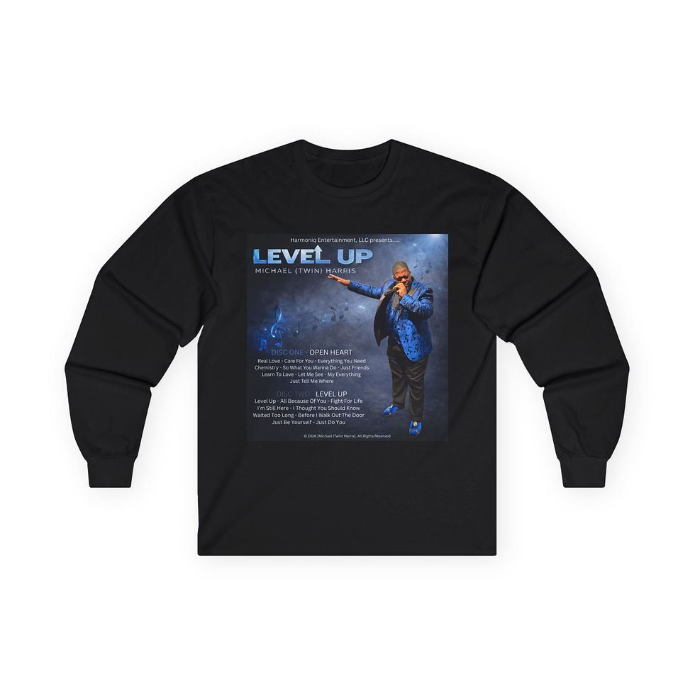 Thumbnail: Level Up Music Long Sleeve Tee — Harmoniq Entertainment 