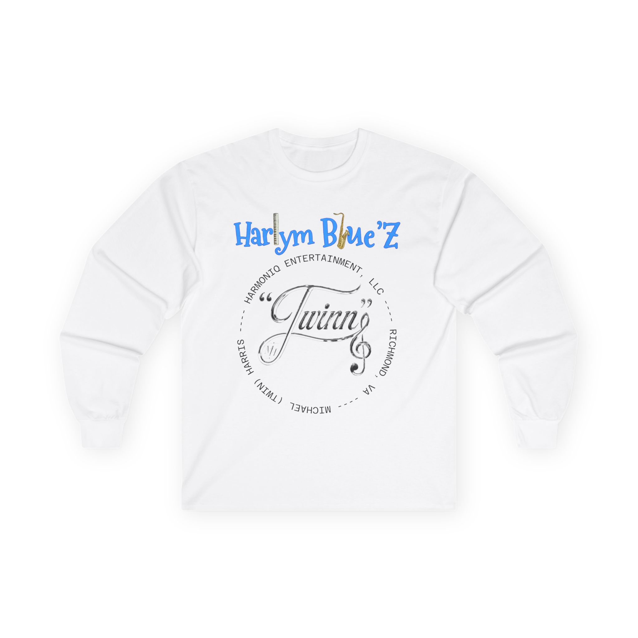 Harlym Blue'Z Tribute Long Sleeve Tee — Michael Harris Music QR Collage
