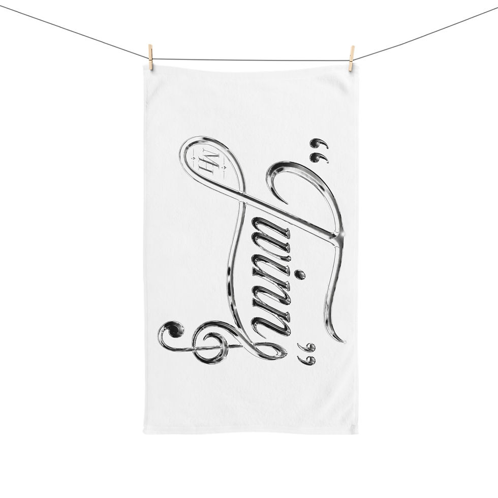 Thumbnail: Twinn White Personalized Towel - Black-Gray Logo