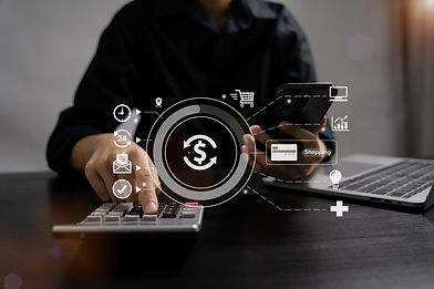 man using calculator