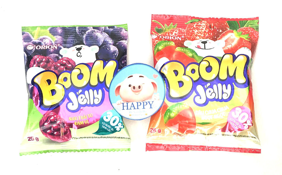 Thumbnail: Kẹo dẻo hương trái cây ORION BOOM JELLY vị đào/ nho/ dâugói 25g