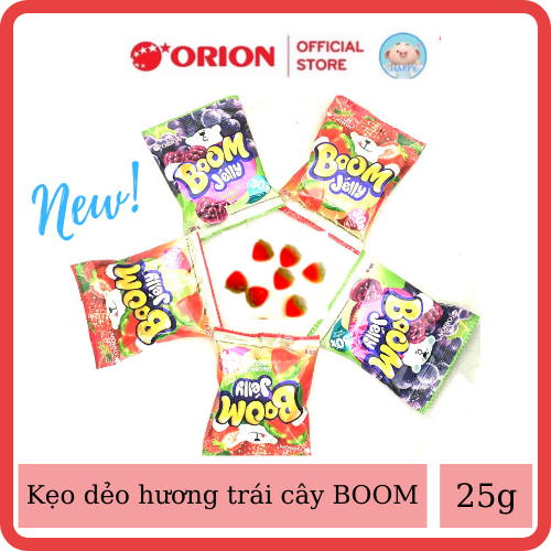 Thumbnail: Kẹo dẻo hương trái cây ORION BOOM JELLY vị đào/ nho/ dâugói 25g