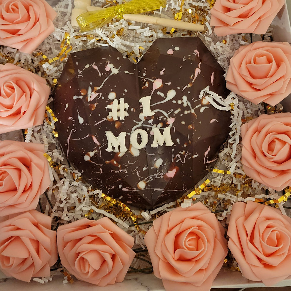 Large Chocolate Heart Smash with Flowers Gift Box 