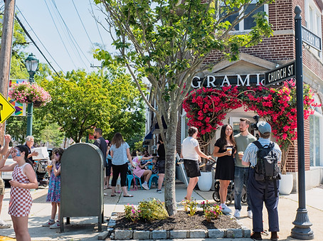 Grami caffe opening on a summer day in malverne, long island