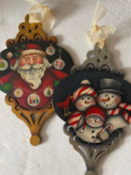 Santa and Candy Cane Family Ornaments