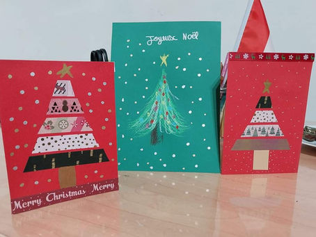Créer des cartes de voeux : enfants de 7 à 11 ans. Vacances de Noël.
