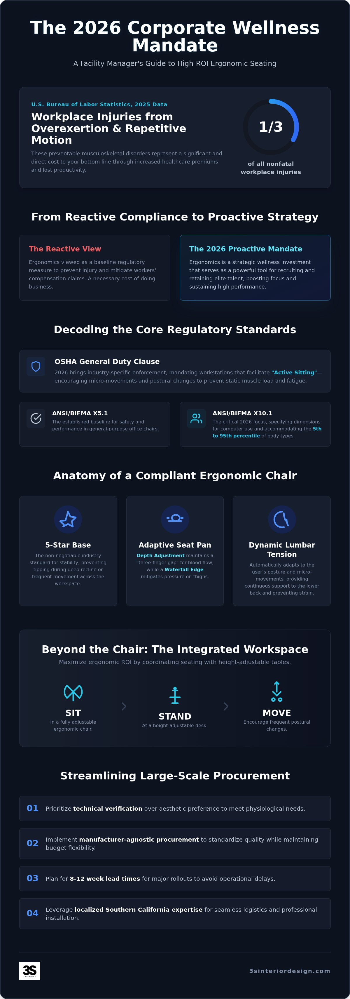 Ergonomic chair standards for corporate wellness