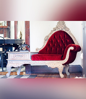 victorian red couch rental