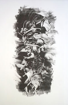 Caddarik Michielsen | Artiste plasticien | Visual Artist | Monotype encre sur papier | Ink monotype on paper