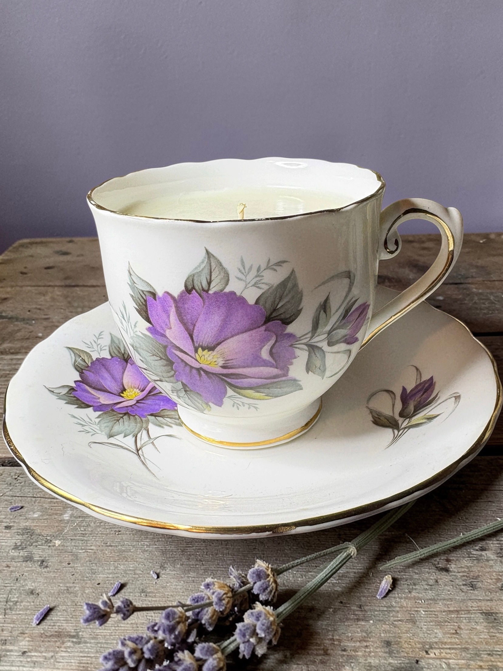 Lavender Lounge Elizabethan Teacup Candle