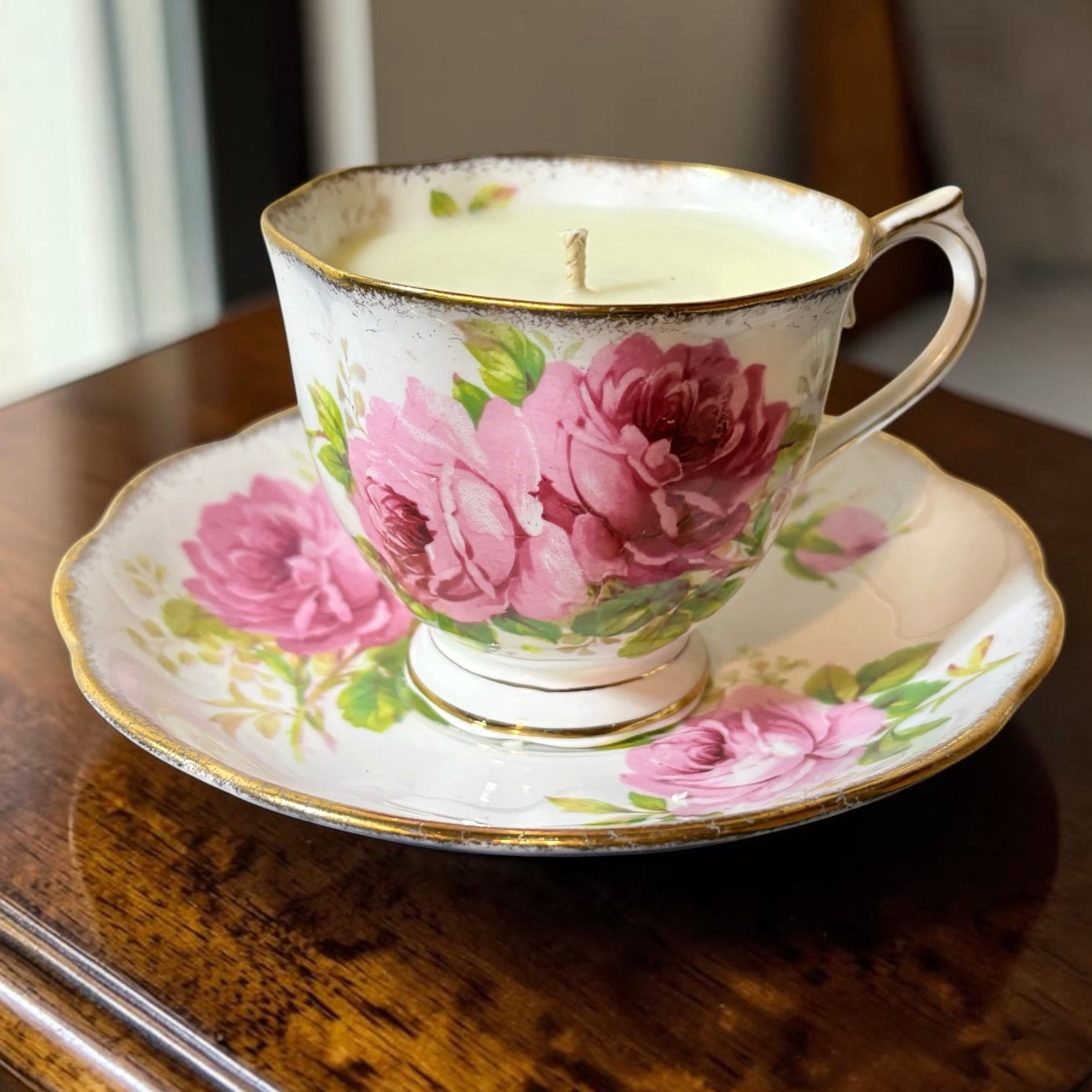 Strawberry Sundae Royal Albert Teacup Candle