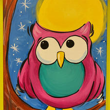 Owl with Moon Canvas