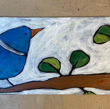 Blue Bird on Branch Skinny Board