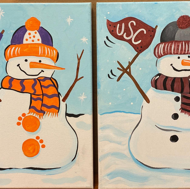 School Spirit Snowman Canvases