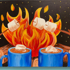 Marshmallow Campfire Canvas