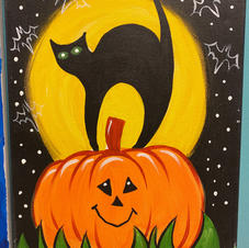 Cat with Pumpkin Canvas