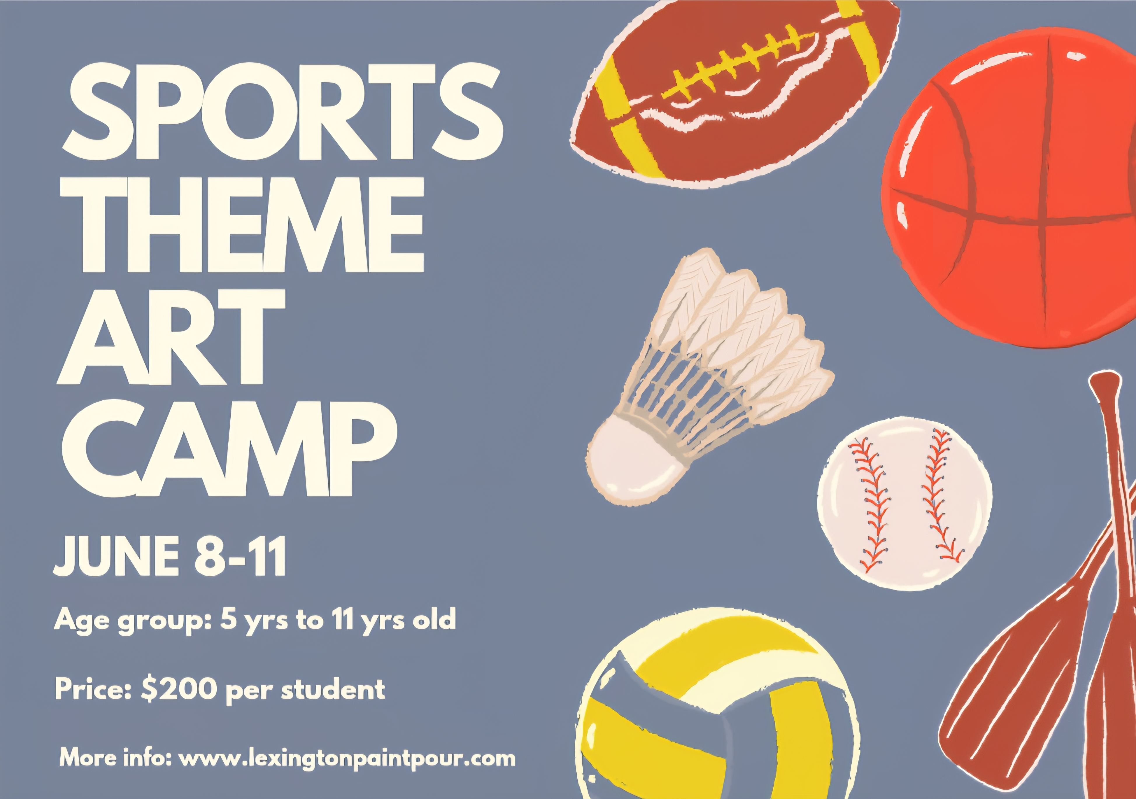 Sports camp, June 8-11, 1:30-4pm