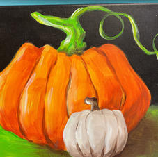 Realistic Pumpkins (Orange & White) Canvas